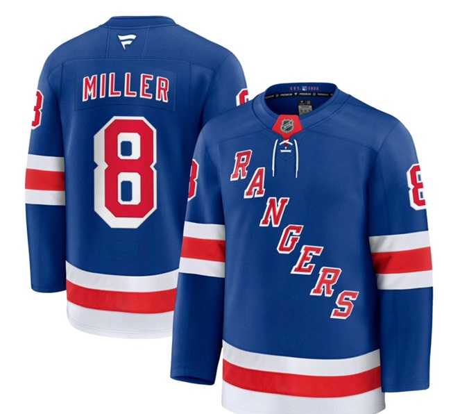 Men%27s New York Rangers #8 J.T. Miller Royal 2024-25 Home Stitched Jersey Dzhi->toronto maple leafs->NHL Jersey